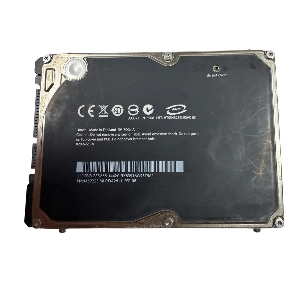 Hitachi 250GB Internal HDD 2.5 SATA Hard Drive HTS543225L9SA00 5400RPM 0A57325